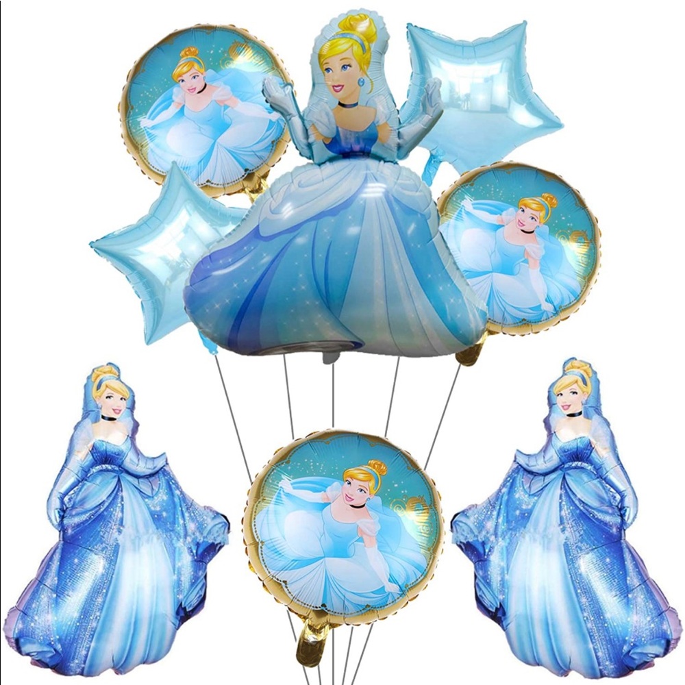 Cinderella balloons and a number 5